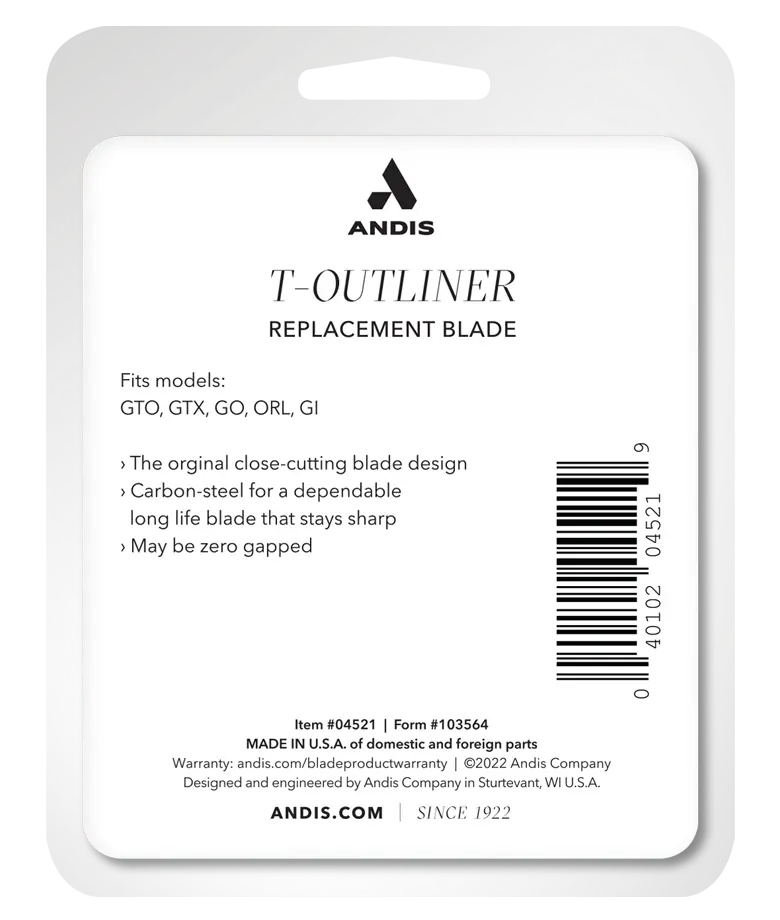 Andis Corded T-Outliner Blade - Carbon Steel #04521