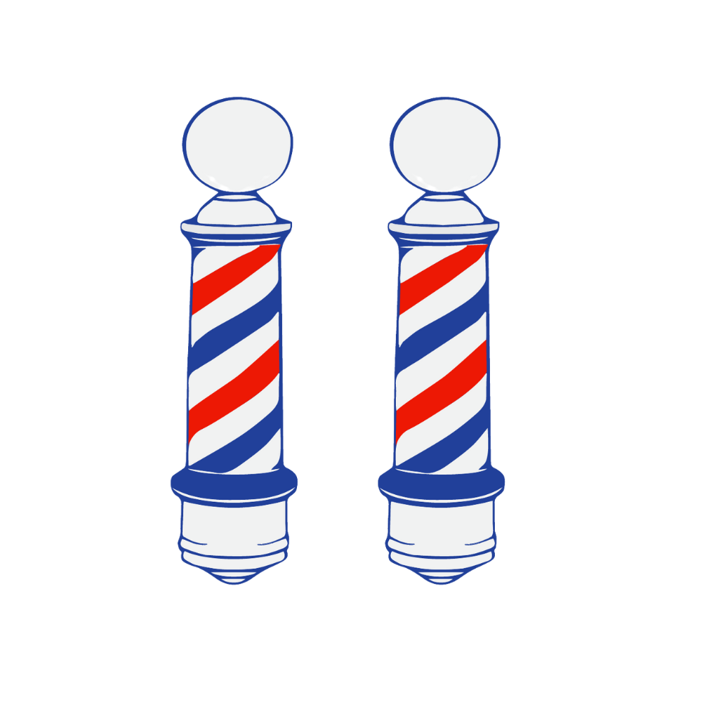 Calcomanía estática de doble cara para poste de barbero BarberMate