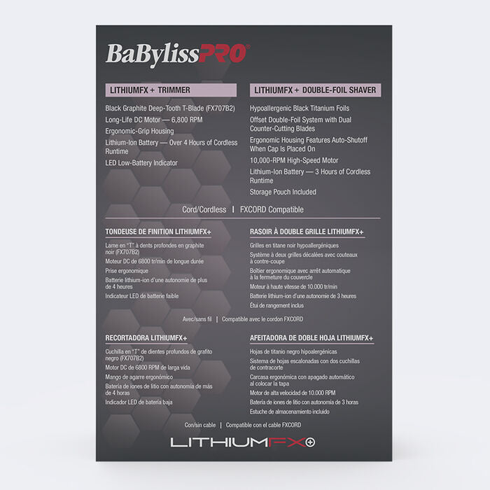 BaBylissPRO Limited Edition LithiumFX+ Trimmer & Double-Foil Shaver Prepack Pink #FX73FSTPKMP