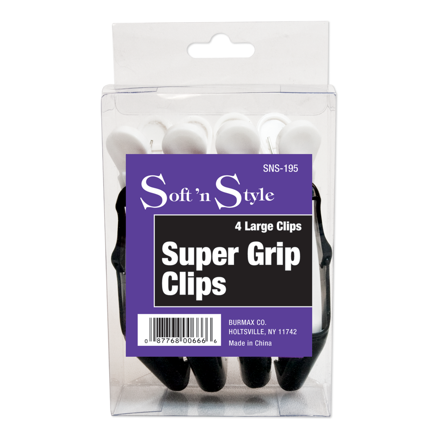 Soft ’n Style Super Grip Clips - 4-1/2", pack of 4 #SNS-195