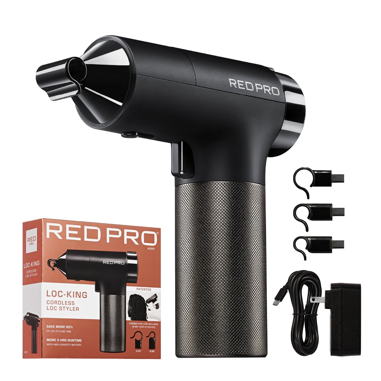 Red PRO LOC-KING Cordless Auto Loc Styler