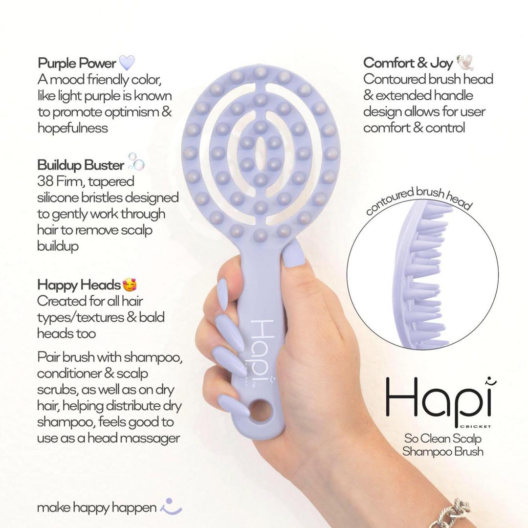 Cricket Hapi So Clean Scalp Shampoo Hair Brush