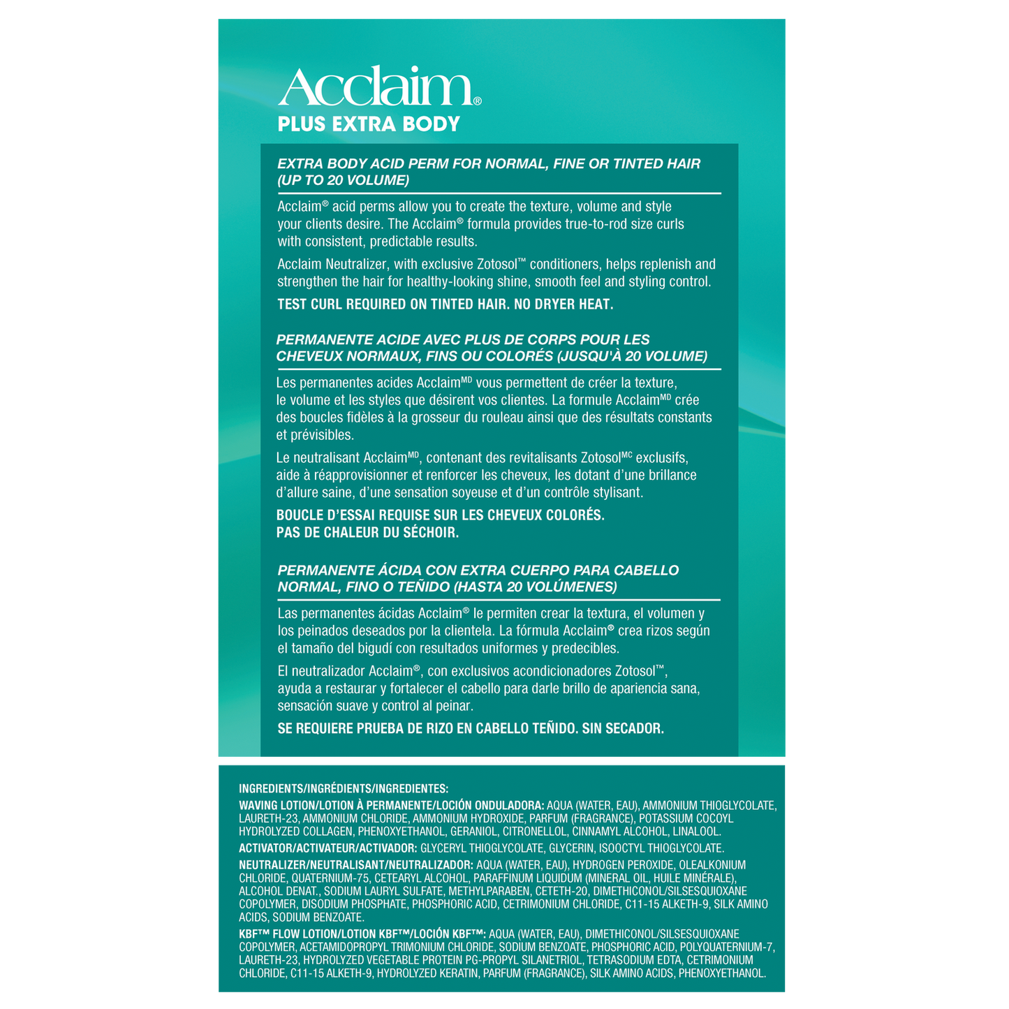 Acclaim Plus Extra Body Acid Perm