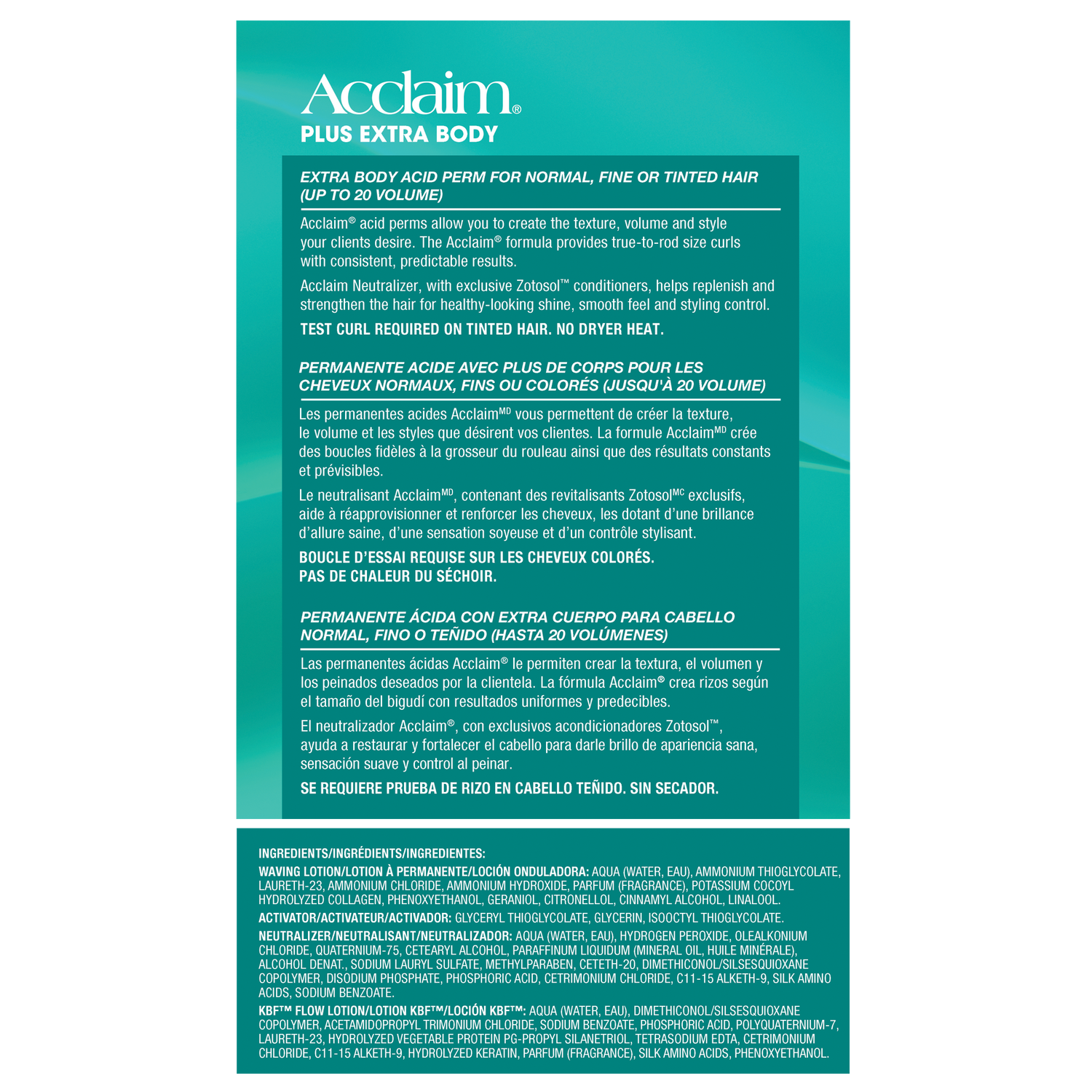 Acclaim Plus Extra Body Acid Perm