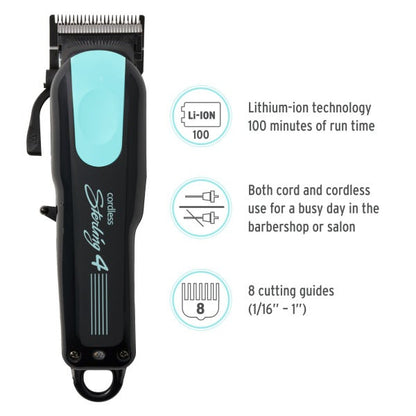 Wahl Limited Edition Black/Aqua Cordless Sterling 4 Clipper #3024489