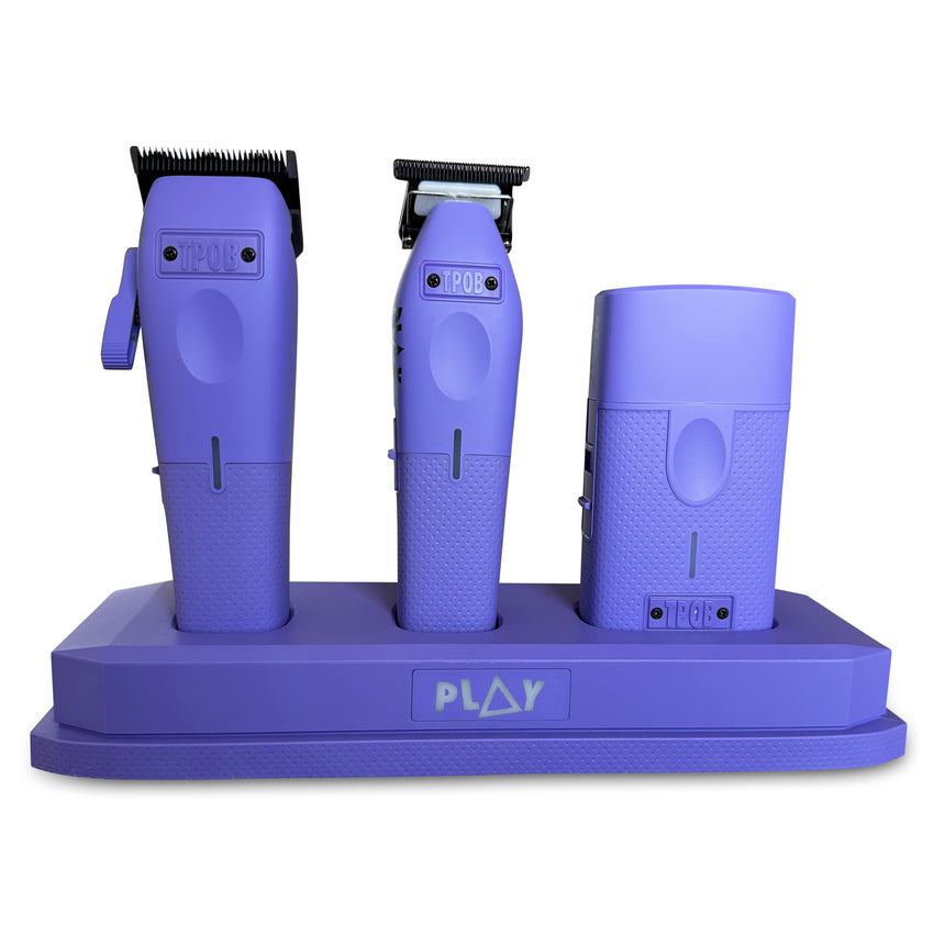 TPOB PLAY Mini Bundle – Purple Edition (Clipper, Trimmer & Shaver with 3-Way Stand)