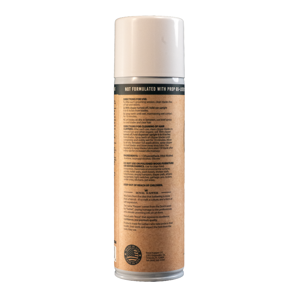 Royal Kapper Clipper Cleaning Spray Unscented Back