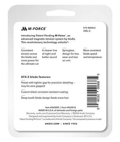 Andis GTX-EXO – Cuchilla de repuesto M-Force n.° 562009