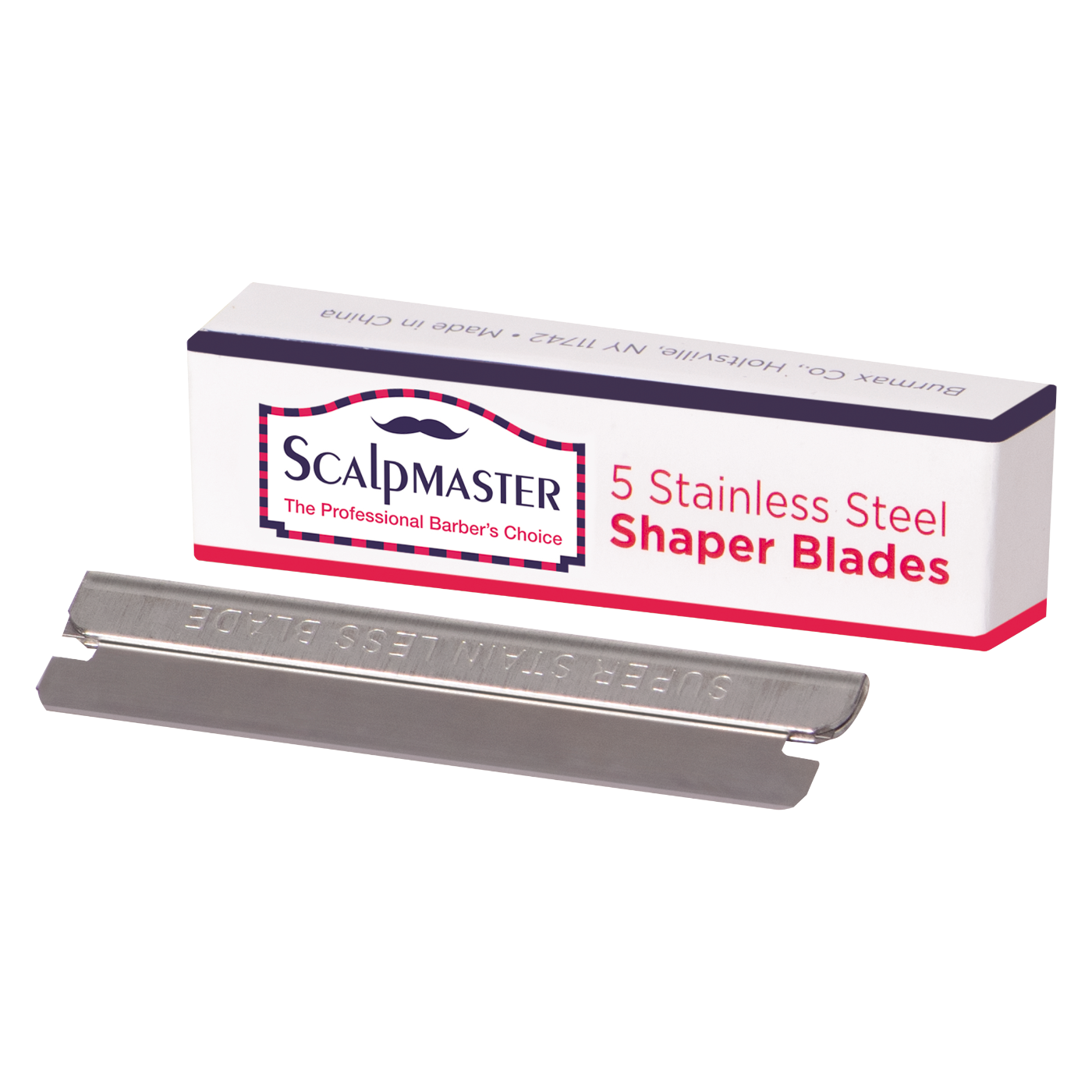 Scalpmaster Barber Stainless Steel Shaper Blades - 5 Blades #SC-BL60