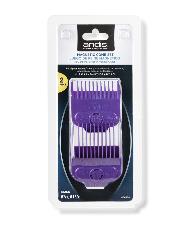 Andis Single Magnetic Comb Set Dual Pack 0.5 & 1.5 #66560