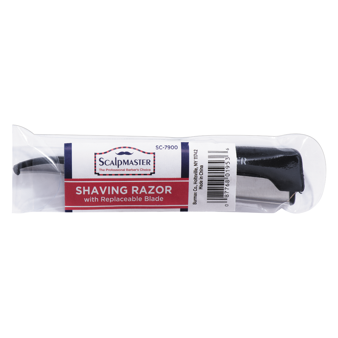 Scalpmaster Straight Razor with Rubber Grip Handle #SC-7900