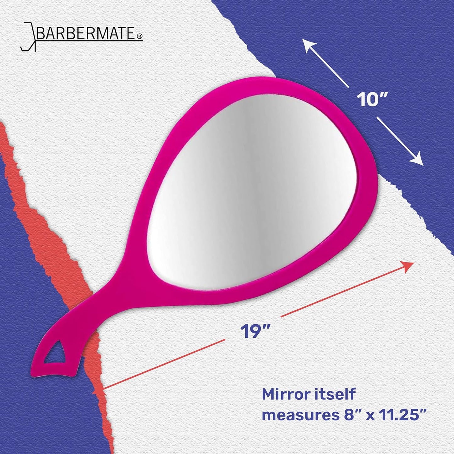 BarberMate Teardrop Mirror Pink