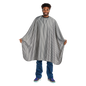 Scalpmaster Striped Barber Cape - Charcoal/White