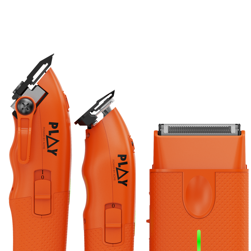 TPOB PLAY 3-Pack – Orange Edition (Clipper, Trimmer & Shaver with 3-Way Stand)