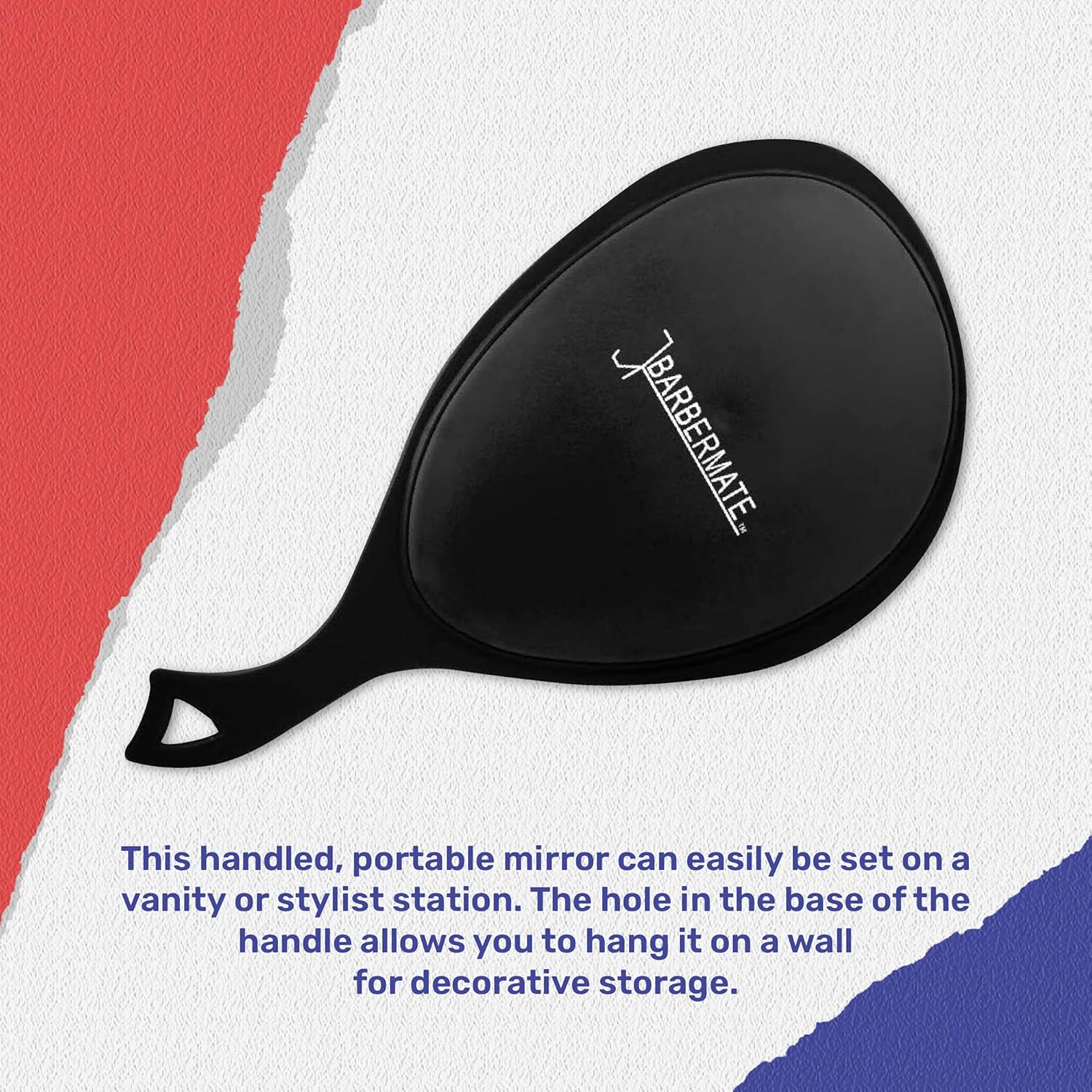 BarberMate Teardrop Mirror Black