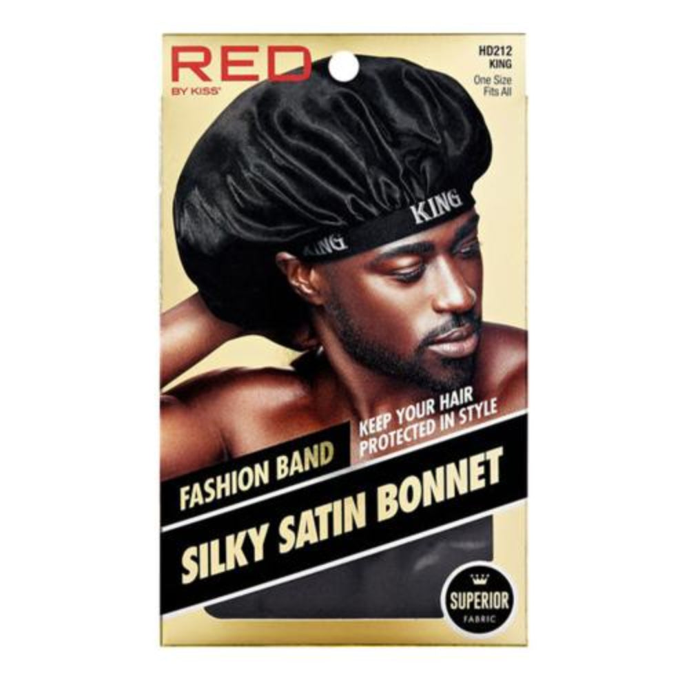 RED by Kiss Men's Elastic Band Silky Satin Bonnet #HD211