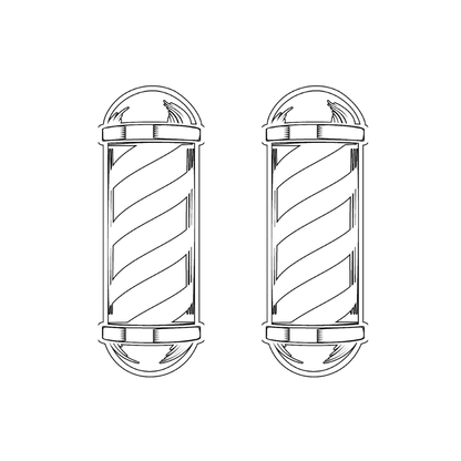 BarberMate Barber Pole Vinyl Car Decal