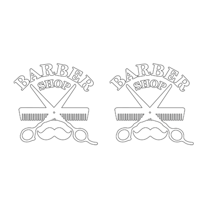 BarberMate Shear & Comb Barber Shop Vinyl Cling Decal