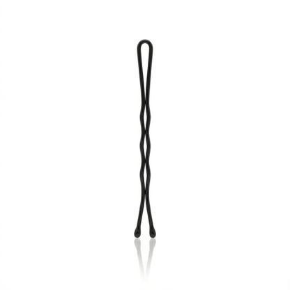 #color_black
Black morris flamingo bob pin on a white background
