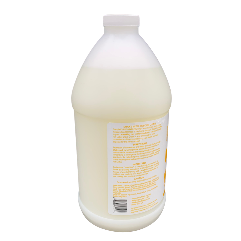 Campbell's Bay Rum Premix Liquid Lather for Lather Machine - 1/2 Gallon