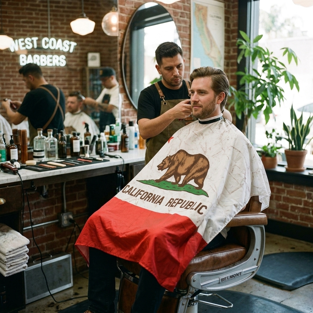 Campbell's California Flag Barber Cape