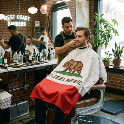 Campbell's California Flag Barber Cape