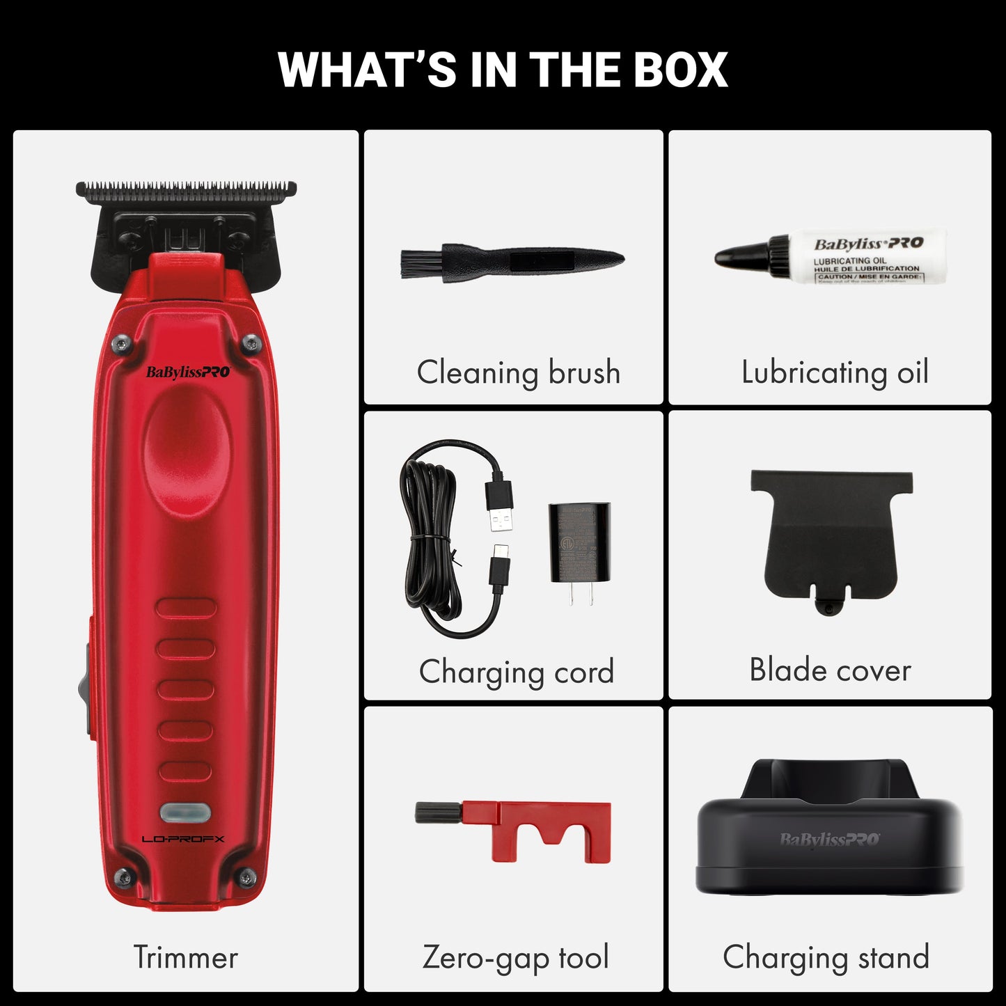 BaBylissPRO FXONE LO-PROFX High Performance Compact Trimmer - Red #FX72RD