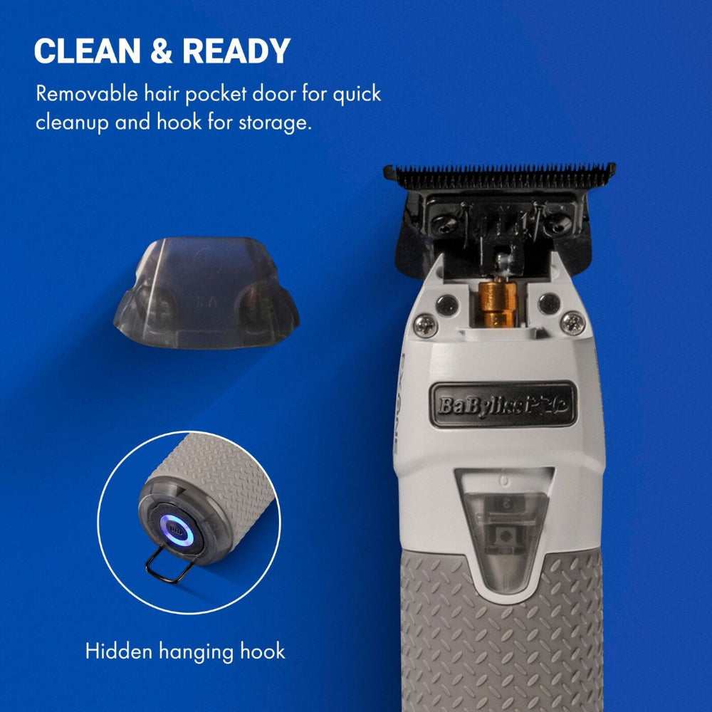 BaBylissPRO Limited Edition FXONE All-Metal Interchangeable Battery TRIMMER Transparent White FrostByte #FX799TW