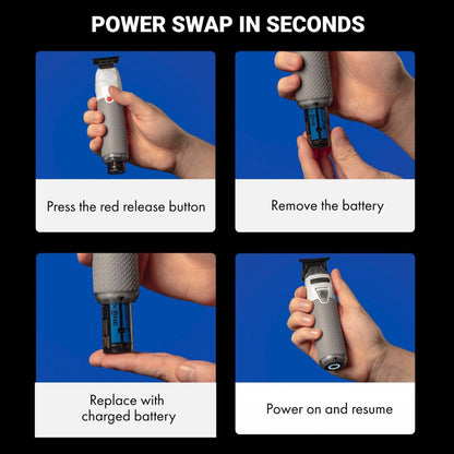 BaBylissPRO Limited Edition FXONE All-Metal Interchangeable Battery TRIMMER Transparent White FrostByte #FX799TW