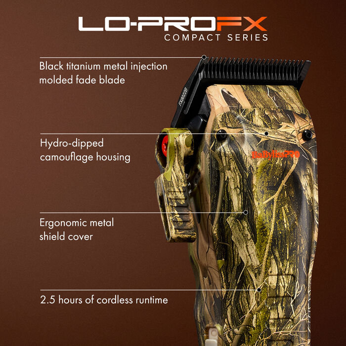BaBylissPRO Lo-ProFX High Performance Compact Clipper - Camo #FX82CAM