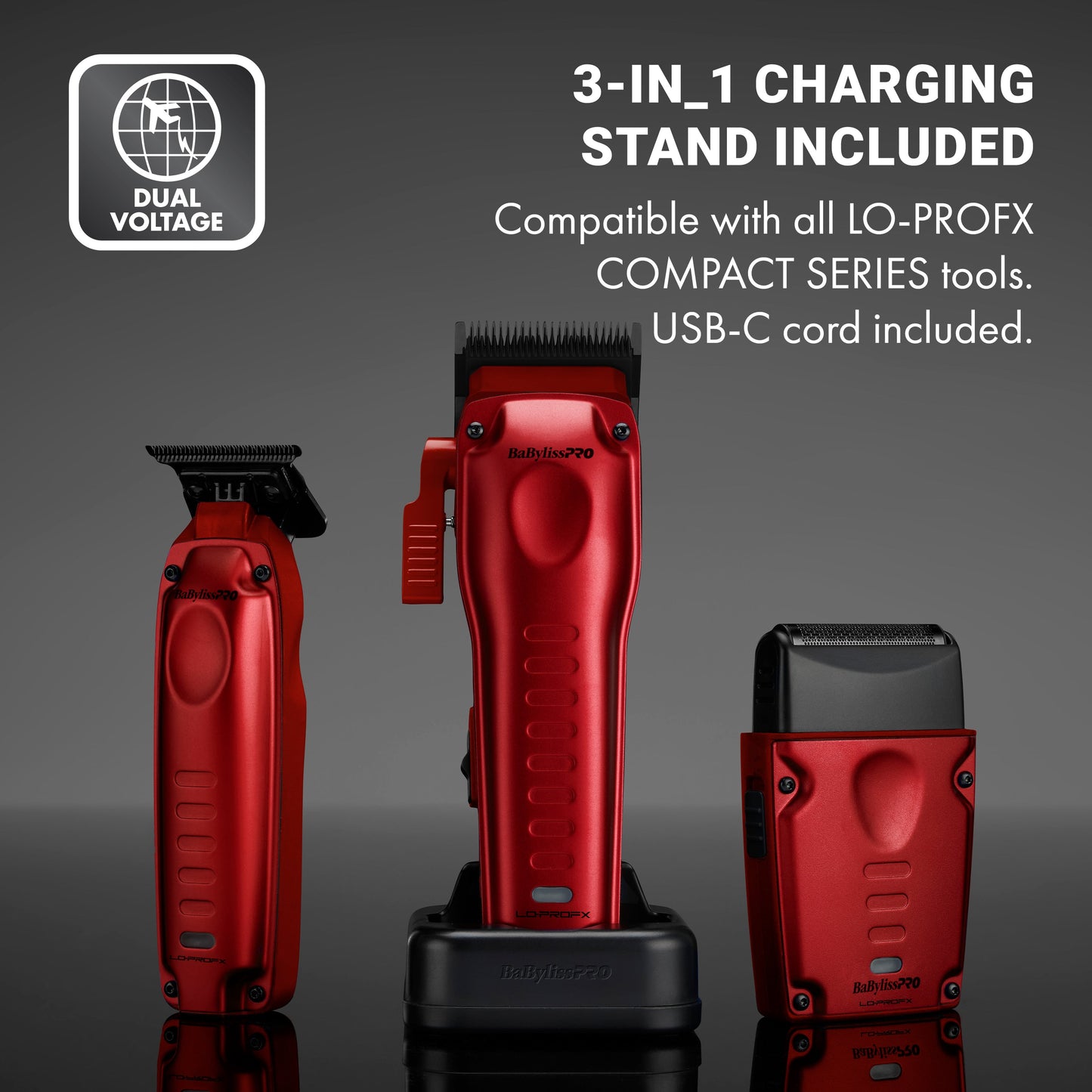 BaBylissPRO FXONE LO-PROFX High Performance Compact Clipper - Red #FX82RD