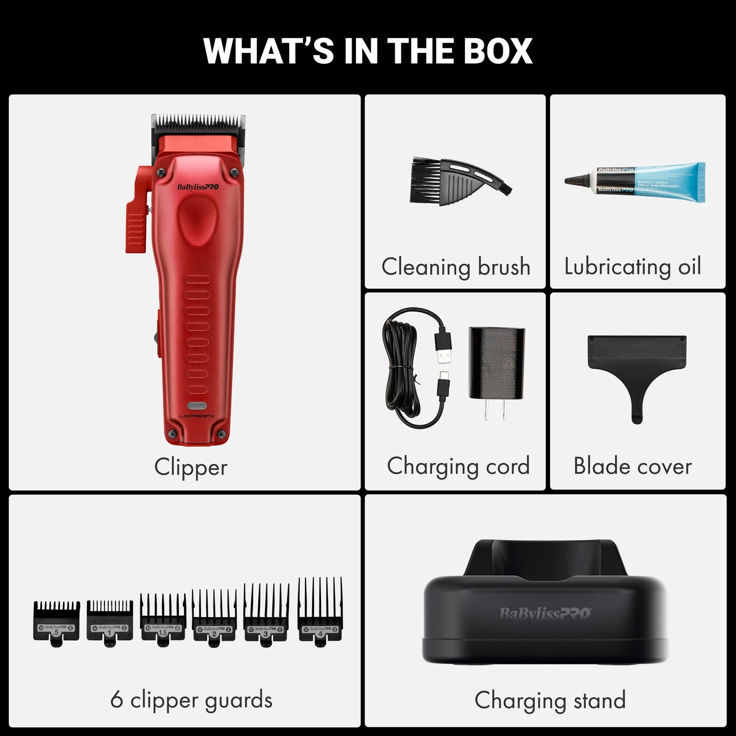 BaBylissPRO FXONE LO-PROFX High Performance Compact Clipper - Red #FX82RD