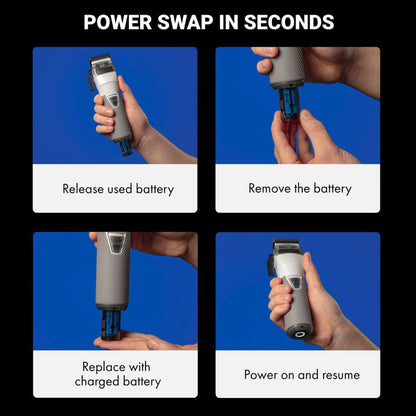 BaBylissPRO Limited Edition FXONE All-Metal Interchangeable Battery CLIPPER Transparent White FrostByte #FX899TW