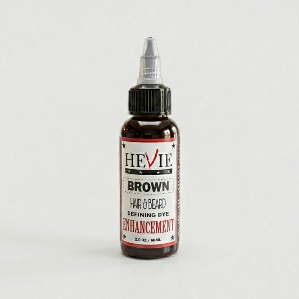 Hevie Enhancement - Semi-Permanent Hair & Beard Defining Dye Brown 2 oz