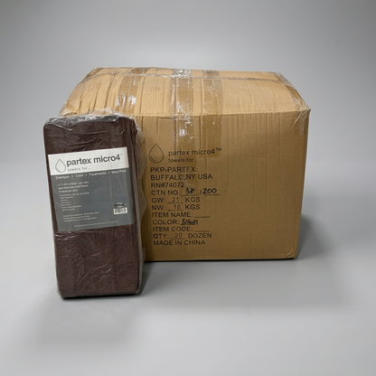 ProTex Micro4 Terry Large Towels - 80/20 Polyester/Polyamide - 16" x 28", 2.0lb/dz Case Brown