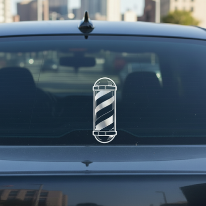 BarberMate Barber Pole Vinyl Car Decal