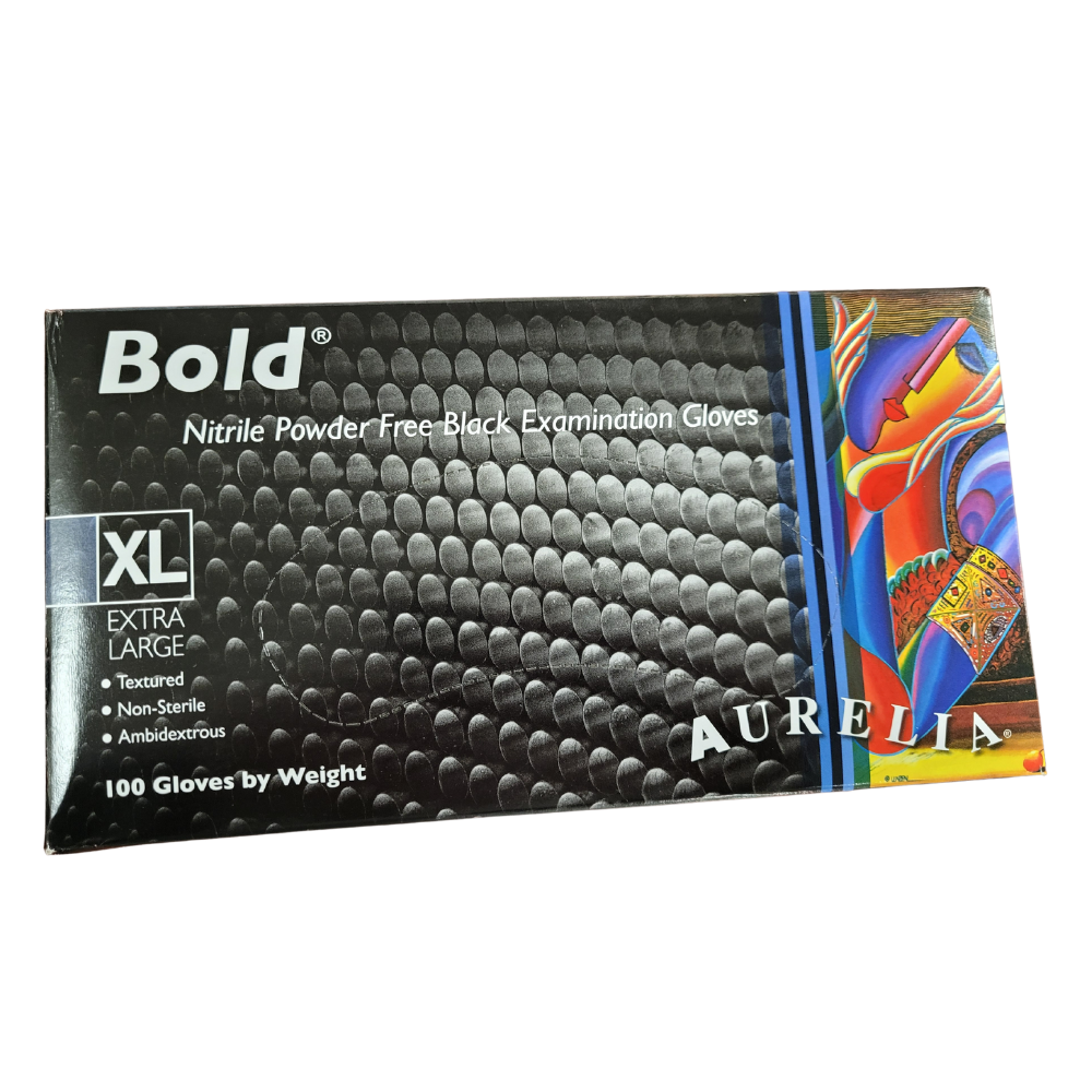 Bold Black Nitrile Gloves