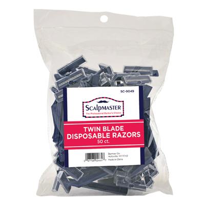 Scalpmaster Twin Blade Disposable Razors - 50 Count