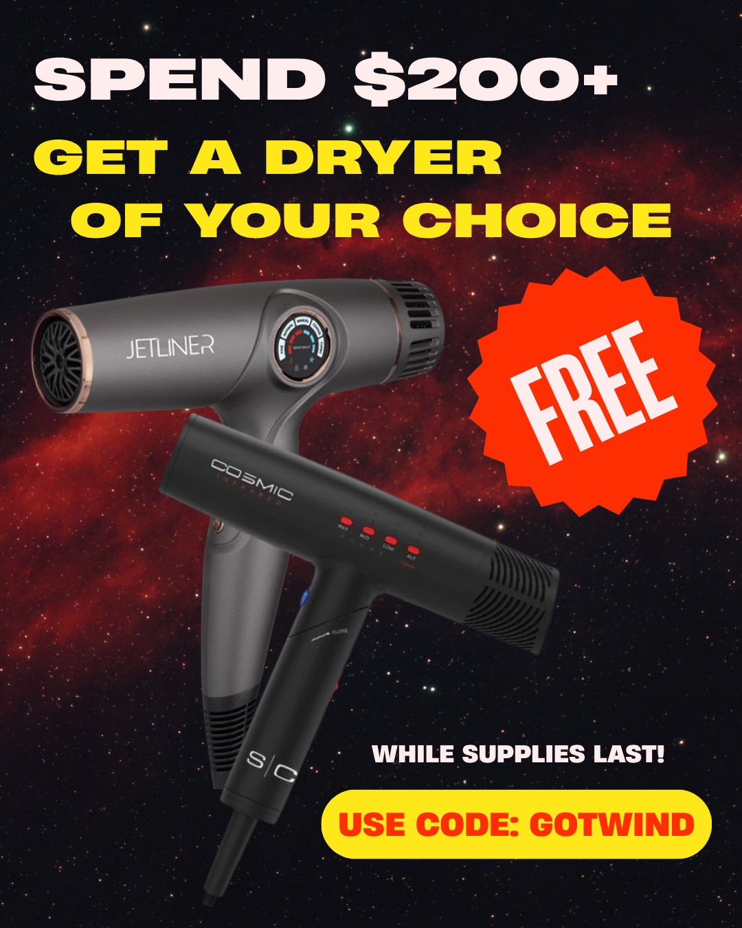 StyleCraft Silver Bullet JetLiner Hair Dryer - Professional Lightweight Hair Dryer with Digital Motor #SB102B