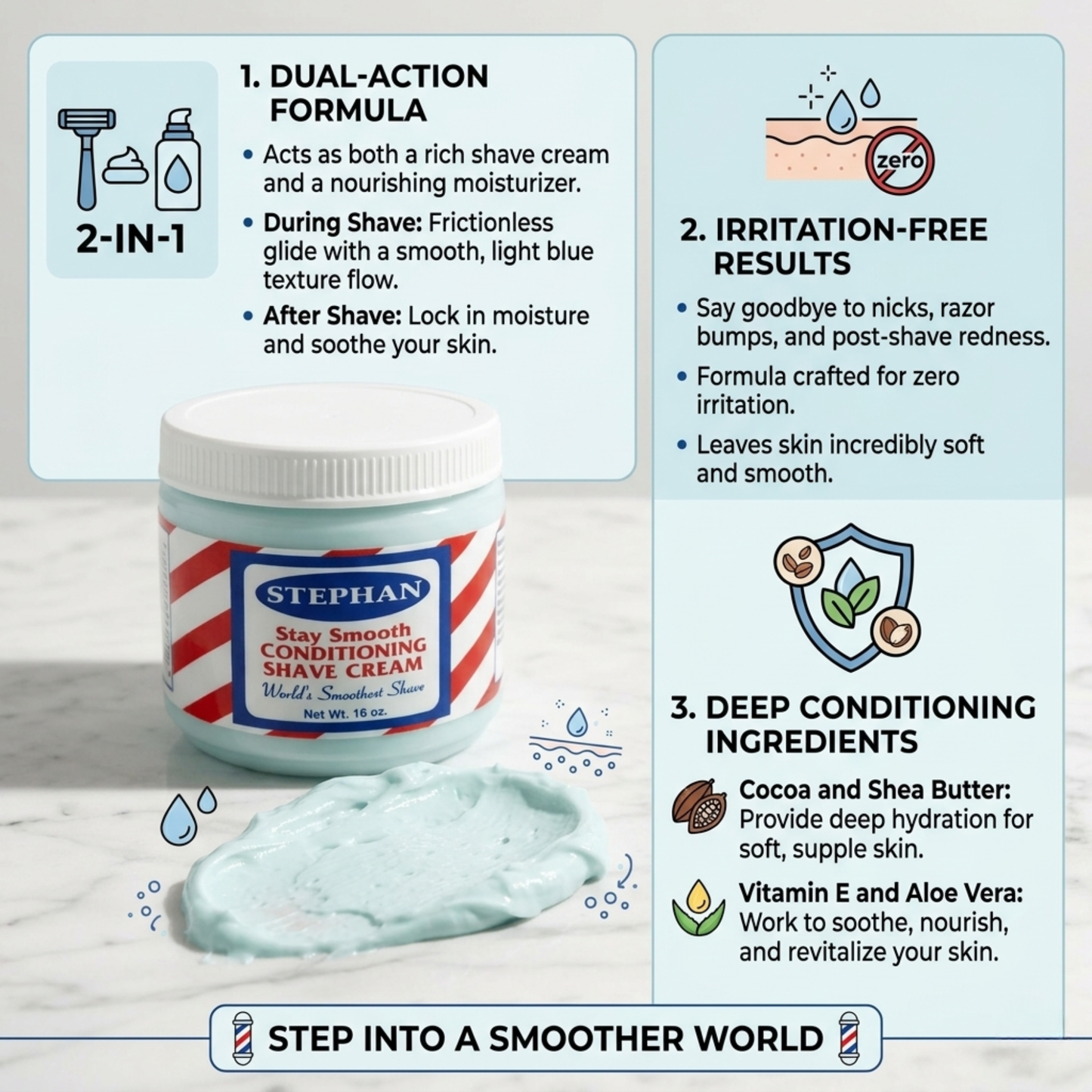 Crema de afeitar acondicionadora Stephan Stay Smooth