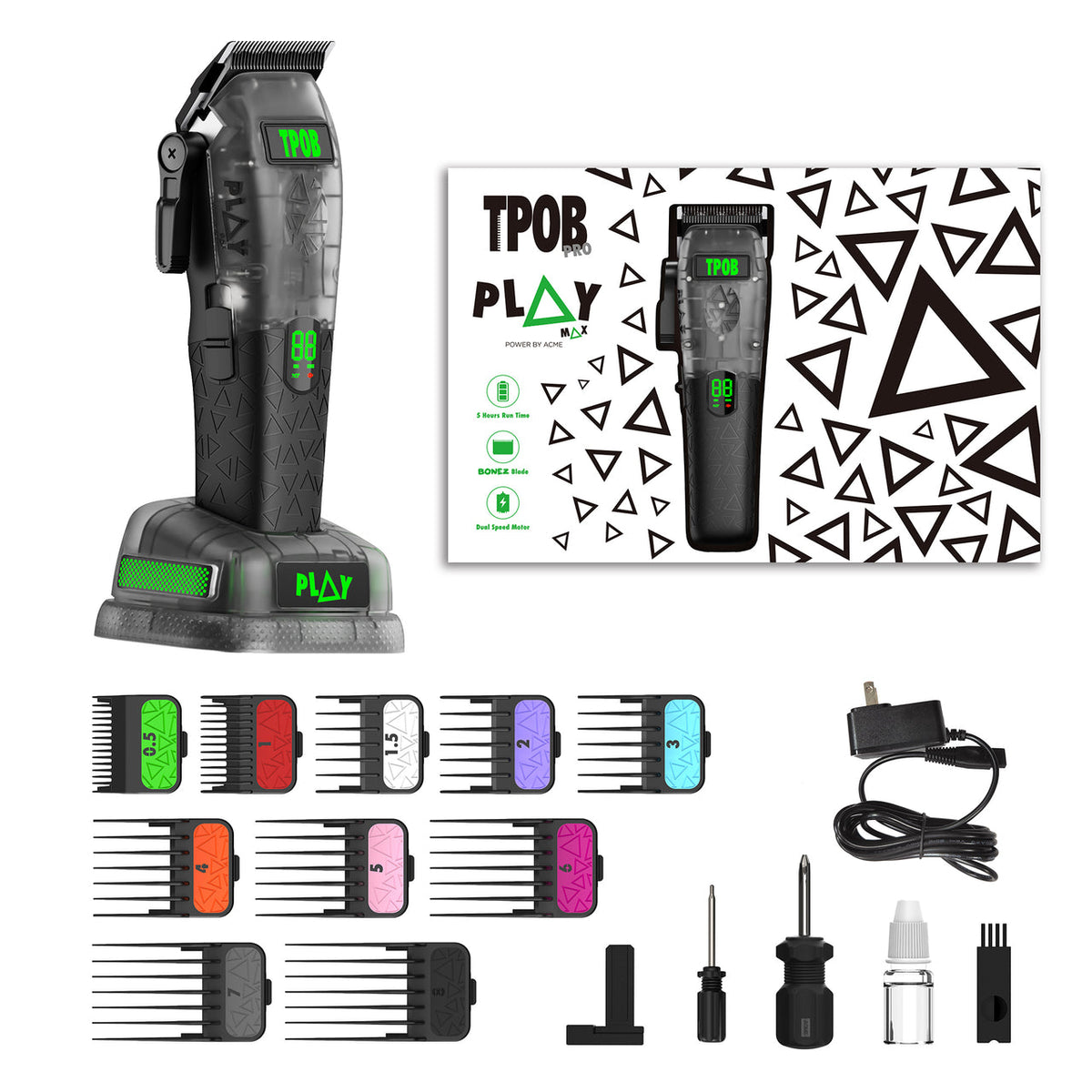 TPOB Play Max Clipper Transparent Black Edition