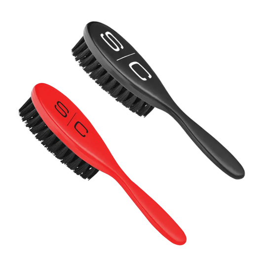 StyleCraft The Fresh Cut Barber Brush - Fade and Cleaning Hair Brush (Red or Black)