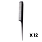 Rat Tail Comb with Fine Teeth - 8-1/4" #V-20 12 Pack