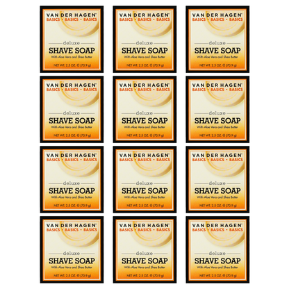 Van Der Hagen Deluxe Shave Soap - 2.5 Oz - 12 Pack