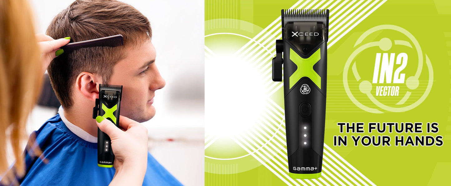 Gamma+ XCEED Professional IN2 Vector Motor Cordless Clipper #GP609B