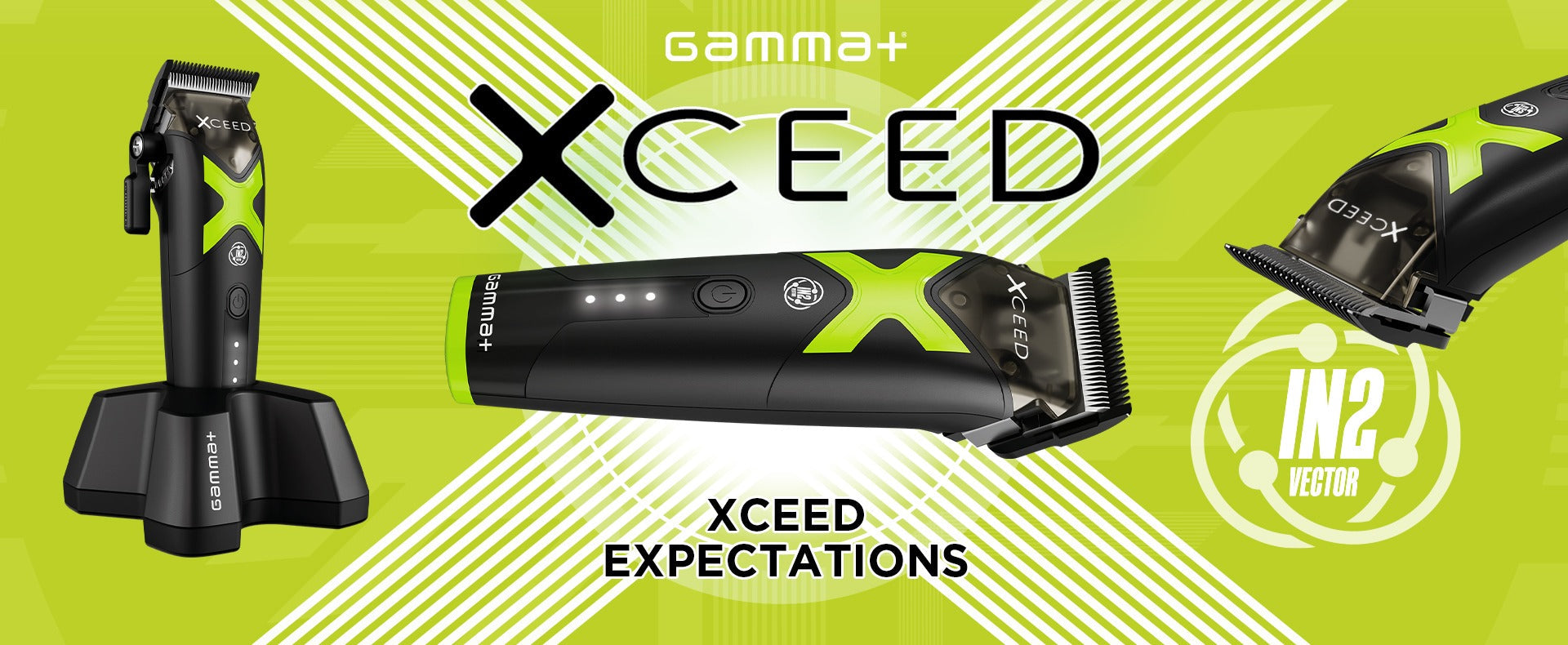 Gamma+ XCEED Professional IN2 Vector Motor Cordless Clipper #GP609B