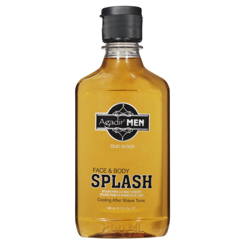 Agadir Men Face & Body Splash Cooling Aftershave Tonic Oud Wood - 6.7 oz