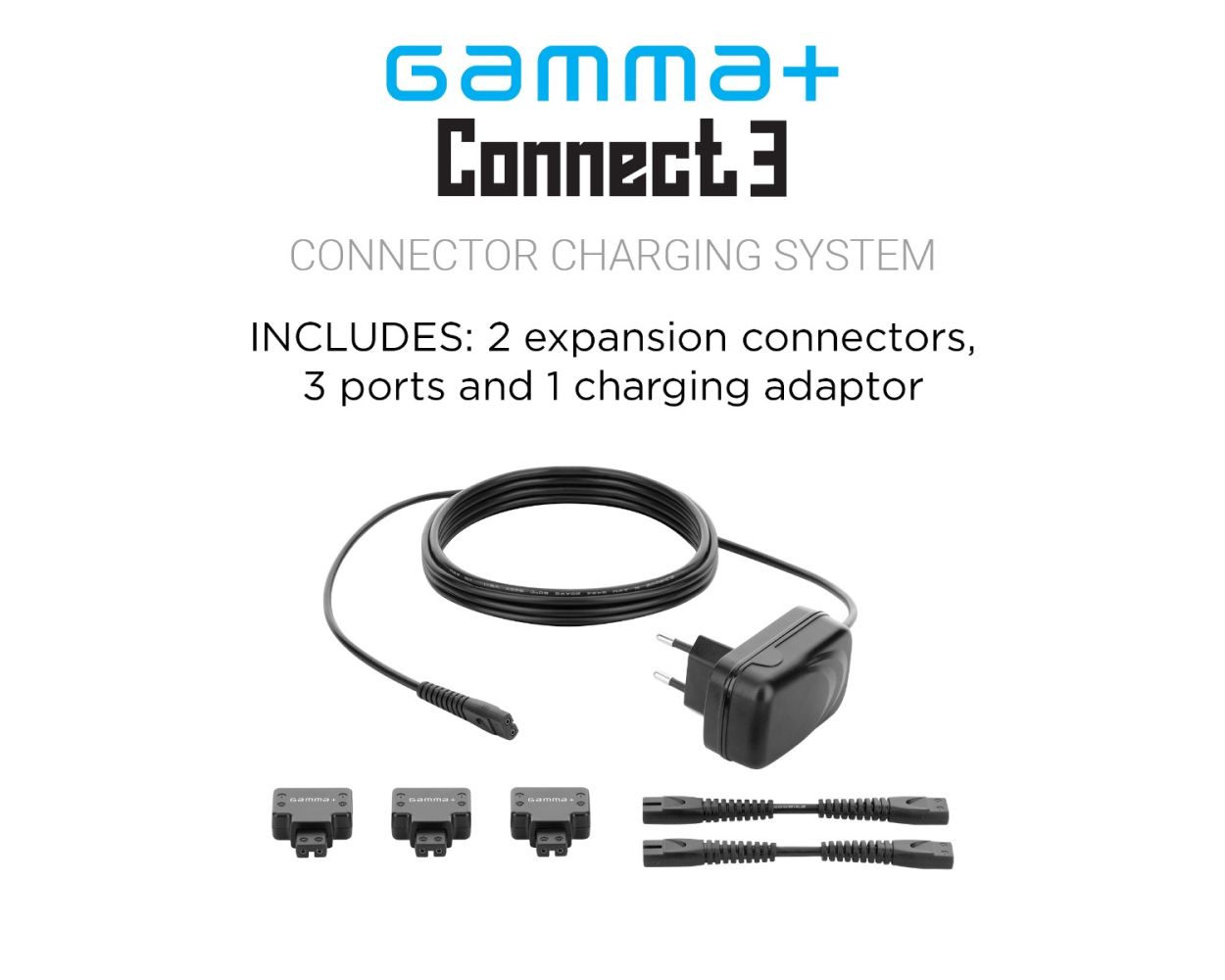 Gamma+ Connect 3 – Barberhood Charging System, 2 Expansion Cords, Adapter #GP134B