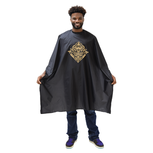 Scalpmaster Barber Cape with Metallic Gold Design #4137