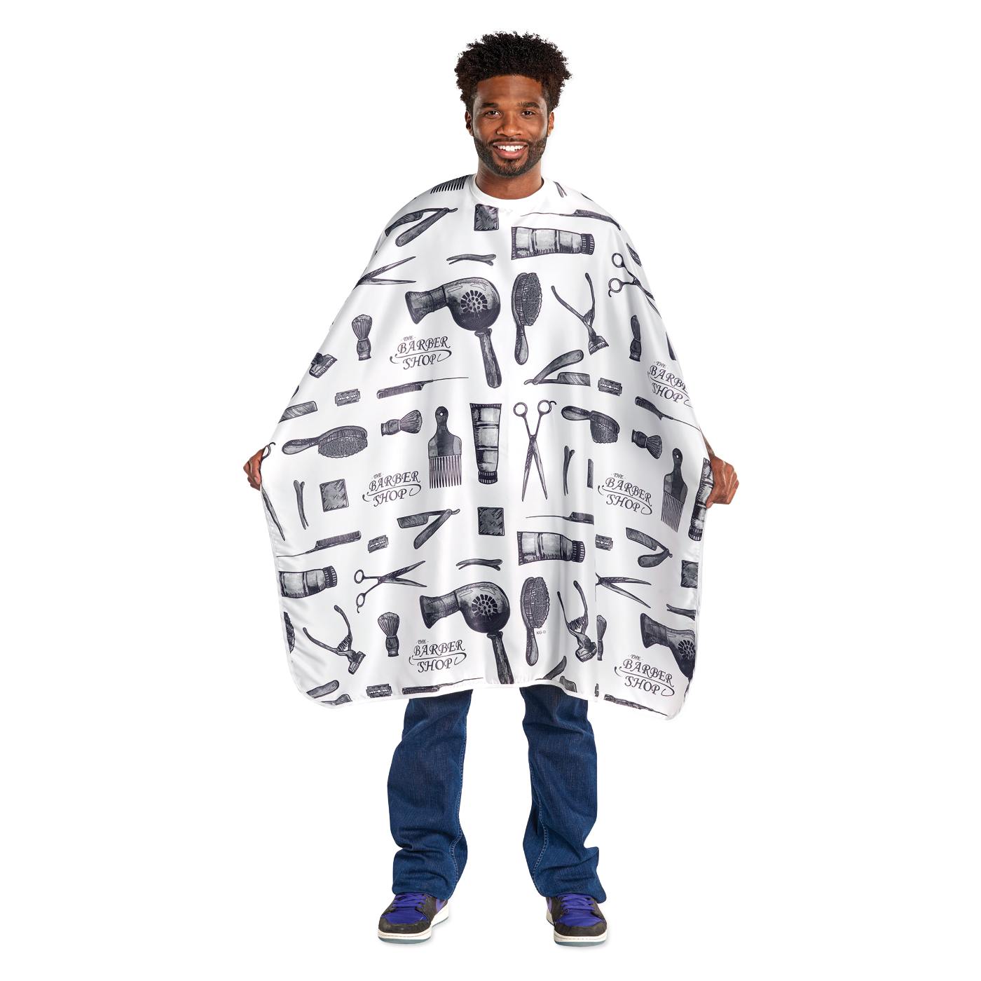 Scalpmaster Barber Print Styling Cape White